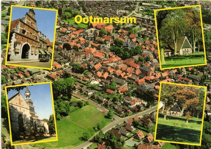 Ootmarsum - luchtfoto + 4 afb - 1993 gelopen, Verzamelen, Ansichtkaarten | Nederland, Gelopen, Friesland, Voor 1920, Ophalen of Verzenden