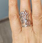 zilveren ring met natuurlijke Rozenkwarts steen zilver 925, Sieraden, Tassen en Uiterlijk, Ringen, Nieuw, Met edelsteen, 17 tot 18