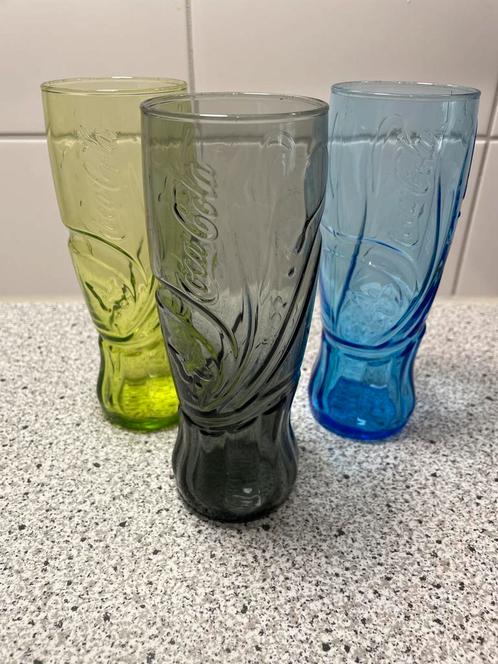 Vintage Coca-Cola Glazen Set van 3, Antiek en Kunst, Antiek | Glas en Kristal, Ophalen of Verzenden