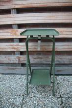 Groene metalen klaptafel met inklapbare poten. Nieuwstaat., Ophalen, Zo goed als nieuw