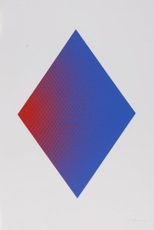 Getulio Alviani - Compositie - Litho Handgesign., Antiek en Kunst, Kunst | Litho's en Zeefdrukken, Ophalen of Verzenden