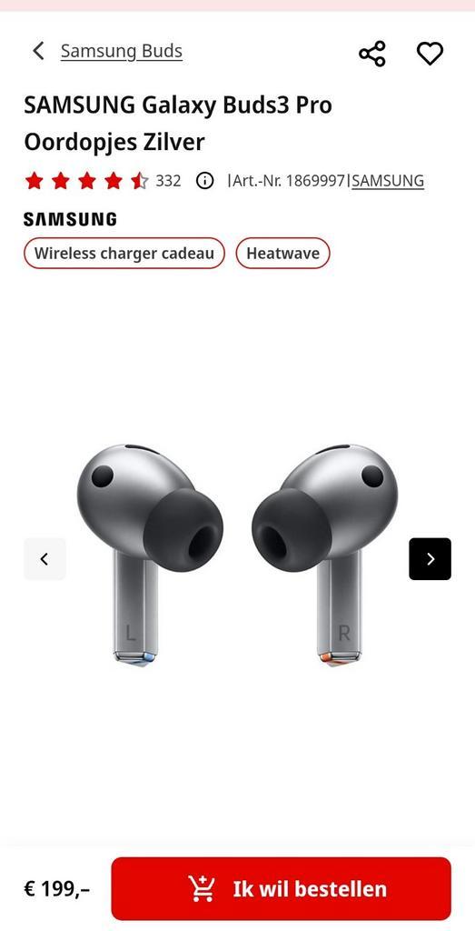 Samsung Galaxy Buds 3 Pro Nieuw / Geseald Vaste prijs € 125, Telecommunicatie, Mobiele telefoons | Oordopjes, Nieuw, Ophalen