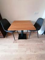 mango houten tafel met ijzeren poot, Huis en Inrichting, Ophalen, 50 tot 100 cm, 50 tot 100 cm, Zo goed als nieuw