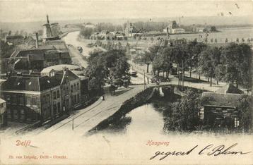 Delft - Haagweg - vanuit de lucht - 1902 gelopen beschikbaar voor biedingen