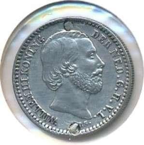 Nederland, 10 cent 1863, Koning Willem III, Zilver, Ophalen of Verzenden, 10 cent