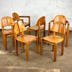 Set van 6 Rainer Daumiller grenen eetkamerstoelen, Huis en Inrichting, Stoelen, Ophalen of Verzenden, Bruin, Zo goed als nieuw