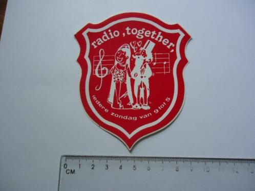 sticker oud RADIO TOGETHER piraat zender ether amateur strip, Verzamelen, Stickers, Zo goed als nieuw, Bedrijf of Vereniging, Verzenden