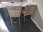2 rieten barkrukken, Huis en Inrichting, Barkrukken, 2 krukken, Ophalen, Zo goed als nieuw