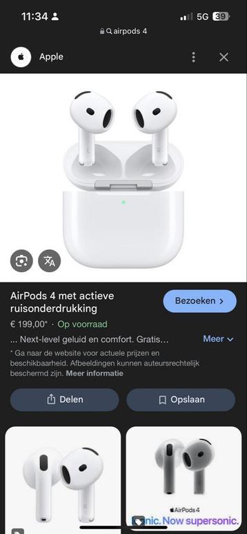 Apple AirPods 4 - Nieuw beschikbaar voor biedingen