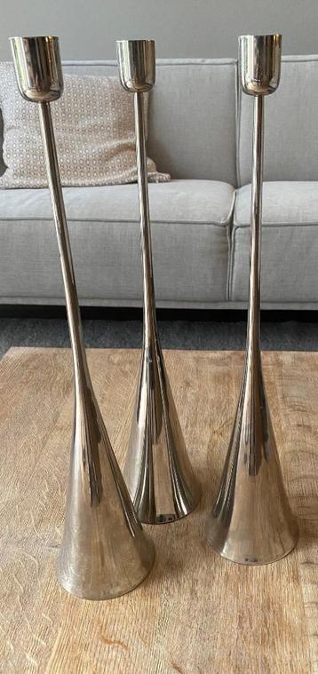 Verzilverde kaarsen kandelaars Pols Potten – 50 cm hoog beschikbaar voor biedingen
