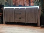 Dressoir en tv meubel met hout en betonlook en verlichting, 150 tot 200 cm, Gebruikt, 50 tot 75 cm, Ophalen
