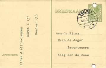 Firma J. Alink-Laumen, Swalmen [L] - 11.1935 - briefkaart beschikbaar voor biedingen