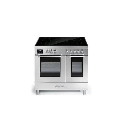 Laatste model – Fratelli Inductiefornuis 89,5cm 2 ovens RVS, Witgoed en Apparatuur, Fornuizen, Nieuw, Vrijstaand, Inductie, 5 kookzones of meer