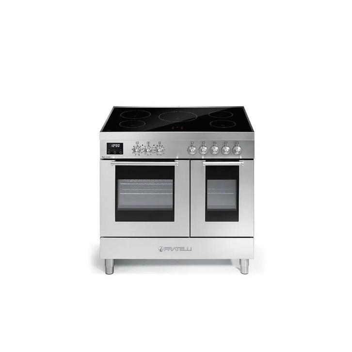 Laatste model – Fratelli Inductiefornuis 89,5cm 2 ovens RVS, Witgoed en Apparatuur, Fornuizen, Nieuw, Vrijstaand, Inductie, 5 kookzones of meer