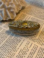 Antieke Edwardiaanse snuisterijendoos kristal, Antiek en Kunst, Antiek | Glas en Kristal, Verzenden