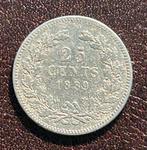 Kwartje 1889 zeldzaam, Postzegels en Munten, Munten | Nederland, Koning Willem III, Zilver, 25 cent, Ophalen of Verzenden