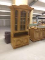 vitrine kast tweedelig, Huis en Inrichting, Kasten | Vitrinekasten, Ophalen, Gebruikt, Eikenhout, 50 tot 100 cm