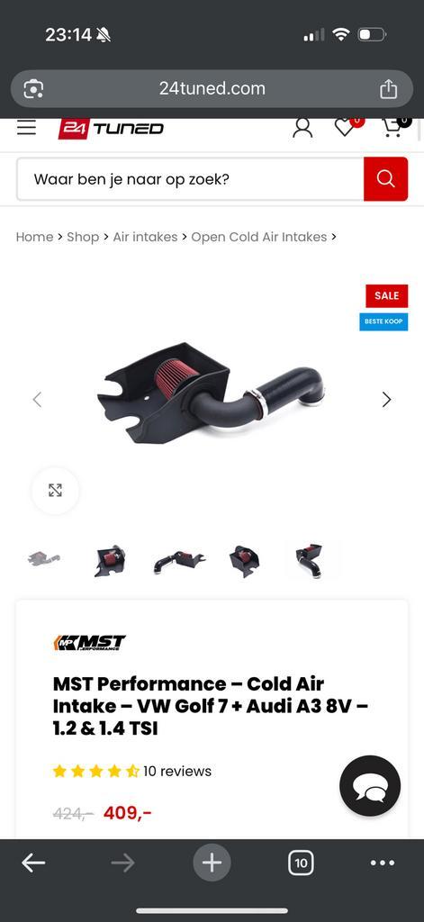 MST cold air intake 1.2 / 1.4 tsi motoren, Auto-onderdelen, Motor en Toebehoren, Audi, Seat, Volkswagen, Nieuw, Ophalen of Verzenden