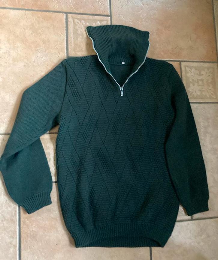 Schipperstrui groen/ bruin nieuw S, Kleding | Heren, Truien en Vesten, Nieuw, Maat 46 (S) of kleiner, Groen, Ophalen