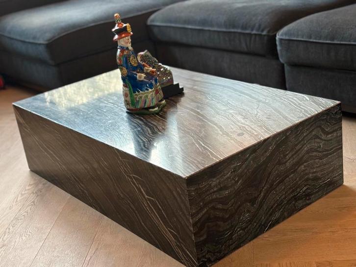 Marmeren Salontafel Koffietafel Massief Grijs Blauw, Huis en Inrichting, Tafels | Salontafels, Zo goed als nieuw, Minder dan 50 cm