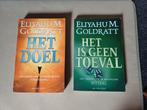 Het doel en Het is geen toeval Eliyahu M. Goldratt, Ophalen of Verzenden, Zo goed als nieuw, J. Cox; E.M. Goldratt