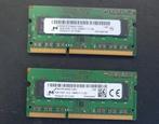 2x Micron 4 GB 1RX8 PC3L 12800S DDR3, Computers en Software, RAM geheugen, Gebruikt, DDR3, Ophalen of Verzenden, Laptop
