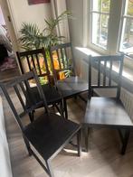 IKEA wood dining chairs, Huis en Inrichting, Vier, Gebruikt, Bruin, Hout