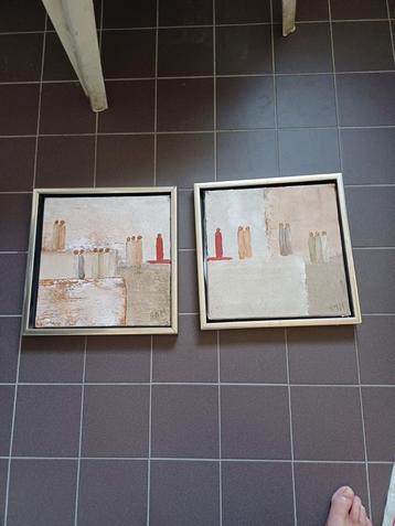 Twee moderne kunstwerk lees aub de advertenties  beschikbaar voor biedingen