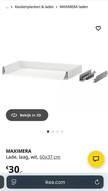 NIEUW 2x  IKEA Maximera lade - 37x60 cm - afbeelding 3