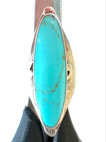 Zilveren Zuni Navajo ring met turquoise steen beschikbaar voor biedingen