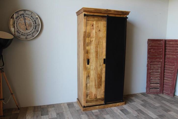 Kledingkast massief mangohout - direct leverbaar!, Huis en Inrichting, Kasten | Kledingkasten, Nieuw, 150 tot 200 cm, 50 tot 100 cm