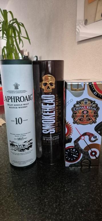 Whisky Kokers: Chivas, Smokehead, Laphroaig beschikbaar voor biedingen