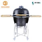 Kamado BBQ 23,5 inch + gratis afdekhoes en heat deflector, Tuin en Terras, Houtskoolbarbecues, Verzenden, Nieuw