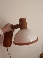 Vintage Steinhauer wandlamp (eikenhout + melkglas), Ophalen, Zo goed als nieuw