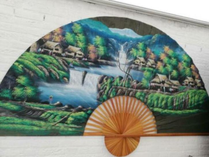 grote indische waaier vintage, Huis en Inrichting, Woonaccessoires | Wanddecoraties, Gebruikt, Ophalen