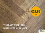 Houten vloer - Duoplank Visgraat - Eiken - OUTLETPRIJZEN, Nieuw, 10 m² of meer, 10 tot 30 cm, Hout