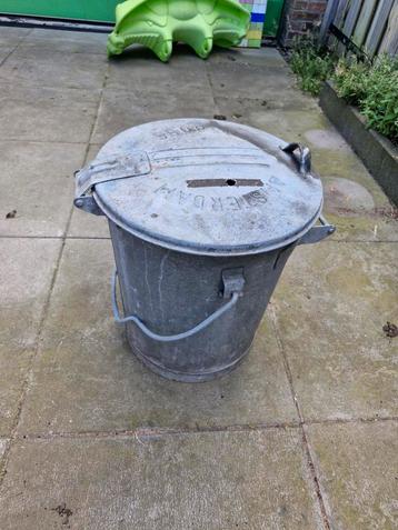 Amsterdamse Zinken Prullenbak - Vintage beschikbaar voor biedingen