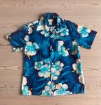 Vintage 50-60’s shirt uit Hawaii maat M, Gedragen, Blauw, Ophalen of Verzenden, Halswijdte 39/40 (M)