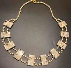 Mooie oude stijl, Boho choker met parelmoer blok kralen!, Ophalen of Verzenden, Zo goed als nieuw, Overige materialen