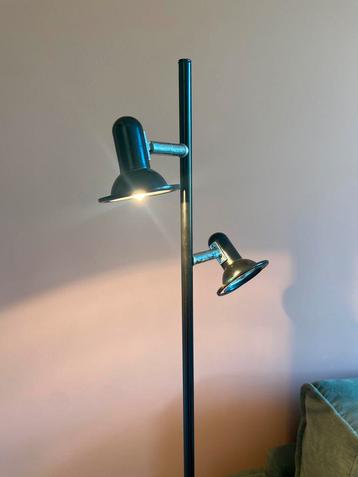 Vintage zwarte Elco Lite design vloerlamp met 2 spots beschikbaar voor biedingen