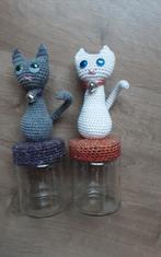 Gehaakte Katjes op Glazen Potjes - Set van 2, Ophalen of Verzenden, Nieuw, Knutselwerk
