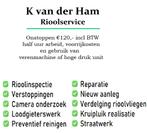 Ontstoppen €120 incl BTW, half uur arbeid en gebruik machine, Diensten en Vakmensen, Loodgieters en Installateurs, Garantie, Onderhoud