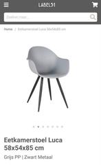 Label 51 eetkamerstoelen set van 2, Huis en Inrichting, Stoelen, Ophalen of Verzenden, Nieuw, Grijs