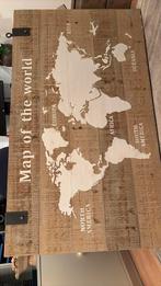 Groot houten wandbord, Map of the World., Huis en Inrichting, Ophalen, Zo goed als nieuw