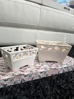 Porselein blempotten voor binnen, Tuin en Terras, Bloempotten, Ophalen, Overige materialen, Gebruikt, Vierkant