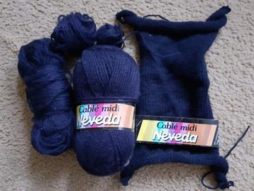 Breigaren wol / acryl Neveda Cablé Midi - donkerblauw beschikbaar voor biedingen