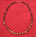Vintage ketting van glas - 1960s - 57 cm, Ophalen of Verzenden, Zo goed als nieuw, Bruin, Overige materialen
