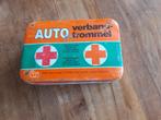 Antieke auto verbandtrommel, Verzamelen, Blikken, Ophalen of Verzenden, Gebruikt, Overige, Overige merken