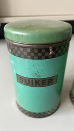 Suiker koffie thee blikken oud vingtage groen, Verzamelen, Blikken, Ophalen of Verzenden, Gebruikt, Koffie, Overige merken