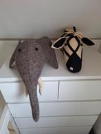 Dierenkoppen Wanddecoratie - Olifant & Zebra, Kinderen en Baby's, Kinderkamer | Inrichting en Decoratie, Ophalen of Verzenden